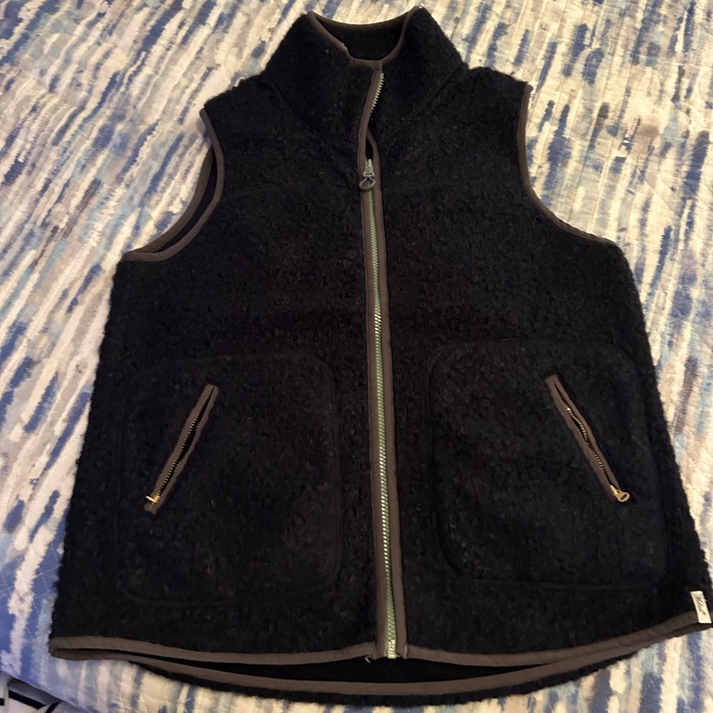 woolrich wool vest womens medium navy blue